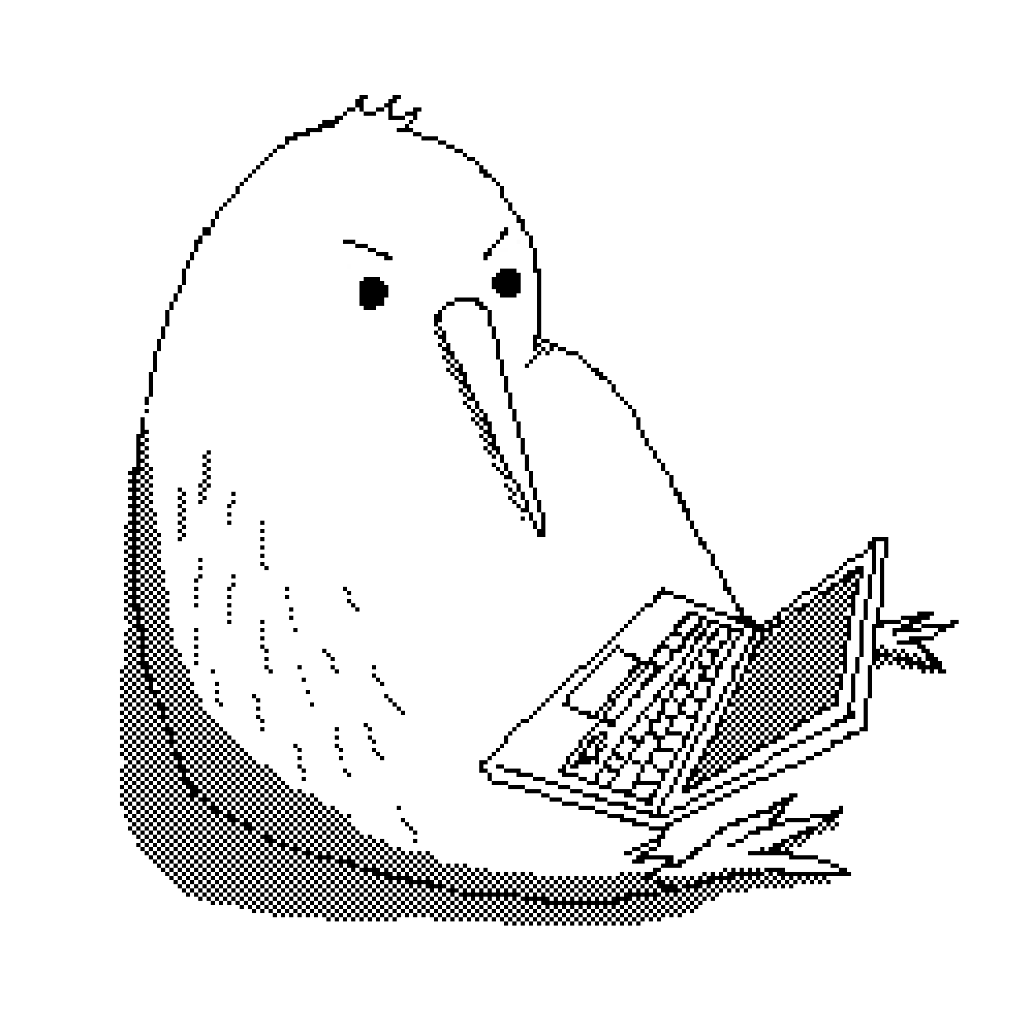 A kiwi is staring at a notebook's screen, they know this peace won't last.